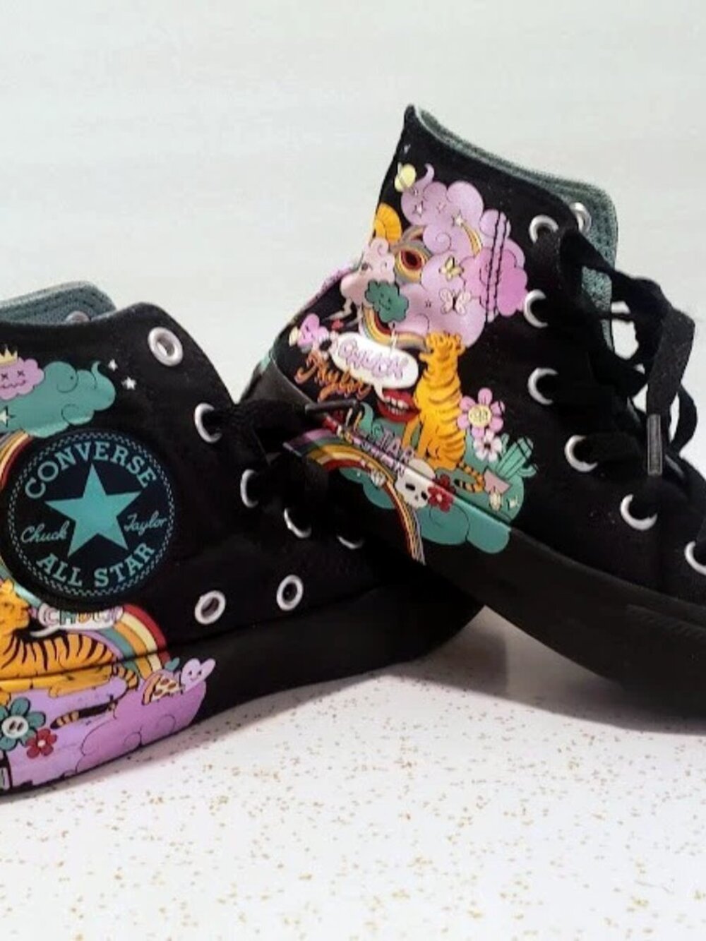 Converse Chuck Taylor All Star Psychedelic Kids Shoes Size 11 Black High Top